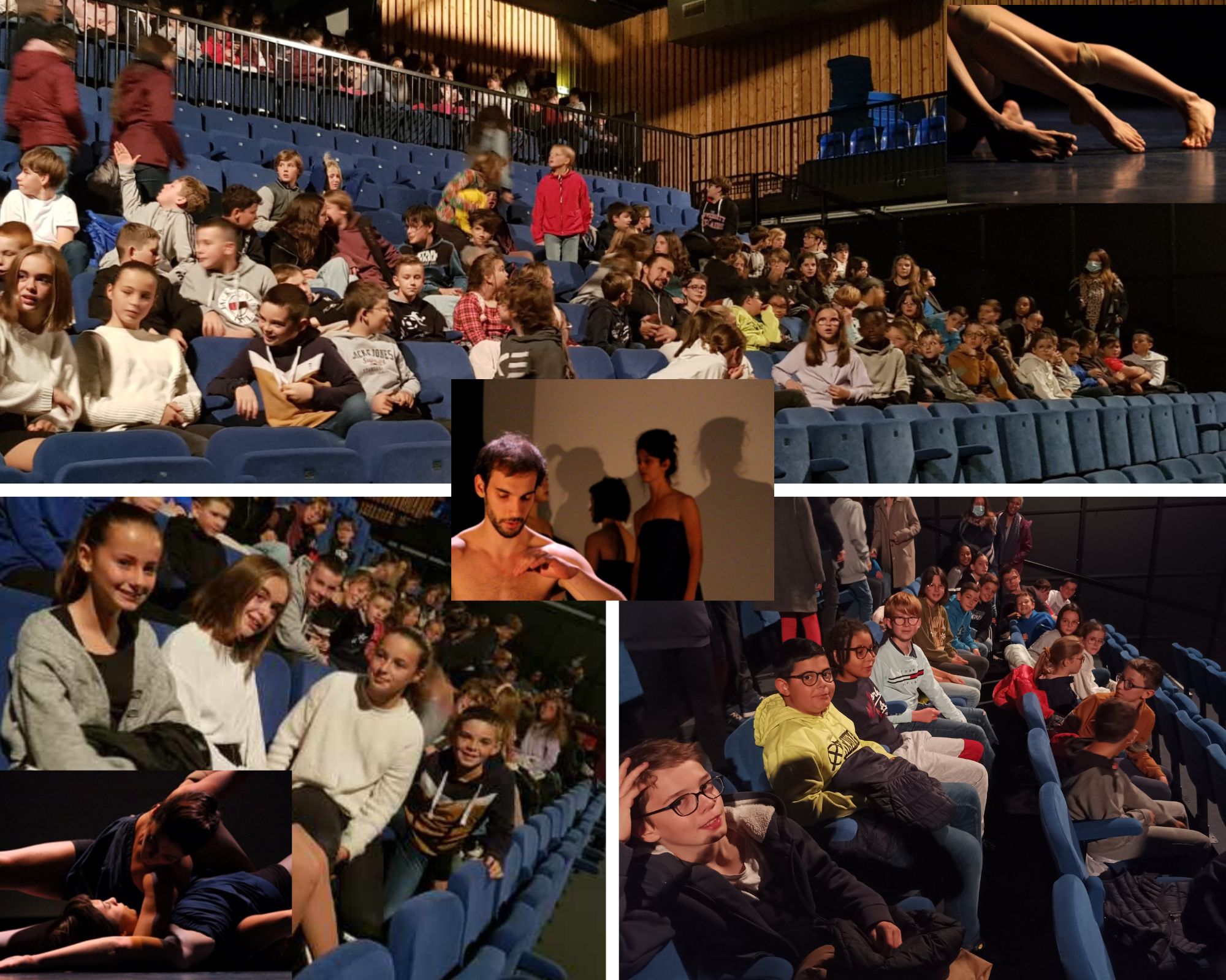 Les élèves de 6ème et de 5ème attendent le début du spectacle MIWA dans la salle Le Vallon à Landivisiau